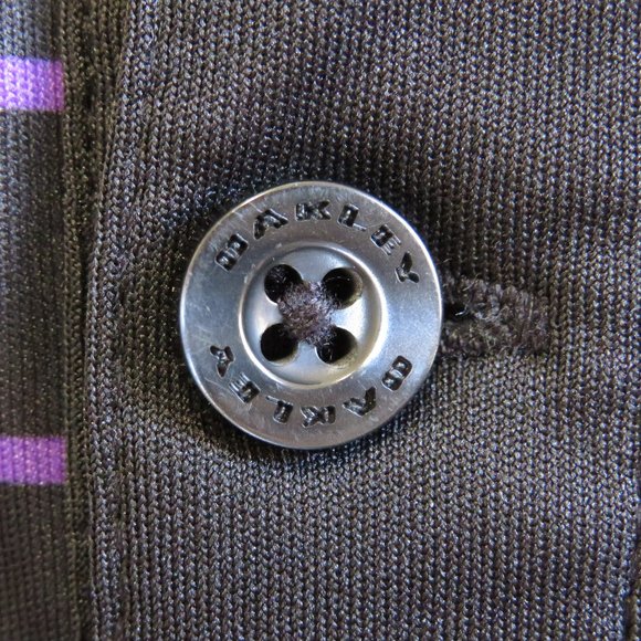 Oakley* Men's Short‎ Sleeve 3 Button Down Straight Hem Stripe Polo Shirt~ XXL - Picture 6 of 13